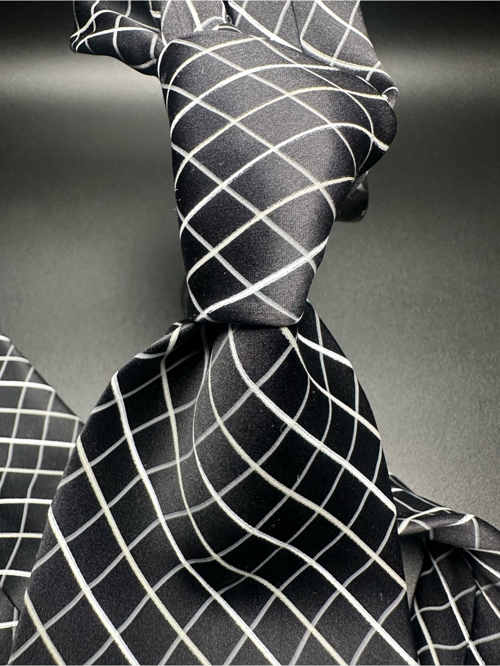 Jos. A. Bank Black, Gray & White Diamond Lattice, Made in Italy